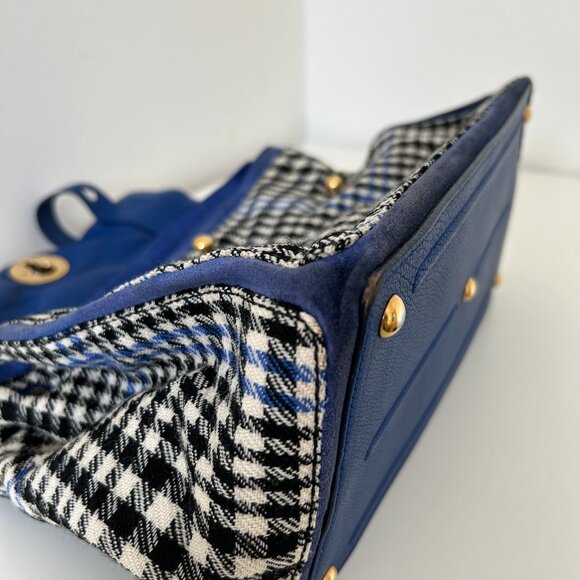 Authentic YSL Muse Two Houndstooth Leather Top Handle Bag - Picture 10 of 11